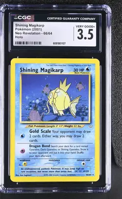 CGC 3.5 Shining Magikarp 2001 Neo Revelation 66/64 Holo Pokemon Card - Image 1