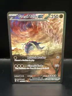 Pokemon TCG Great Tusk EX Scarlet & Violet Base Set Holo Card 246/198 - Image 1