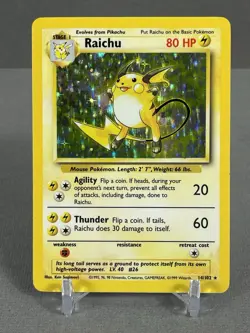 Raichu 14/102 Holo 1999 Base Set Pokemon Card TCG NM/LP - Image 1