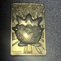 Burger King - 23k Gold Plated Trading Card - Togepi - 1999 - Pokemon - Vintage - Image 1