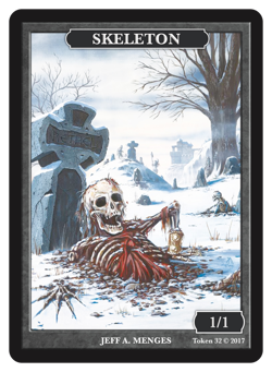 Skeleton 1/1 Token by Magic Artist Jeff A. Menges MTG Magic Token Givememana - Image 1