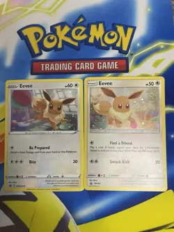 Eevee SWSH212 And SM184 Cosmo Holo Black Star Promo Pokemon tcg - Image 1