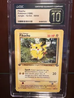 Pokemon Jungle 1st Edition Pikachu, #60, Wizards Of The Coast CGC Pristine 10!!! - Image 1