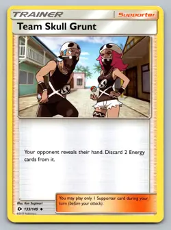 Pokemon TCG Sun & Moon Base Set Team Skull Grunt #133 Regular - Image 1
