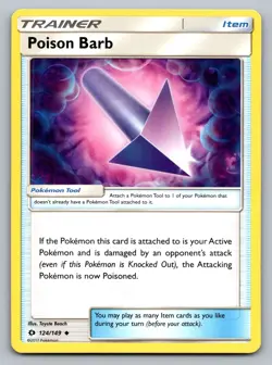 Pokemon TCG SM Base Set Poison Barb 124/149 - Image 1