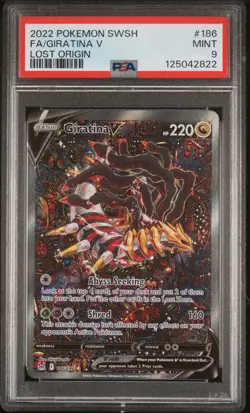 2022 POKEMON SWORD & SHIELD LOST ORIGIN #186 FULL ART/GIRATINA V PSA 9 - Image 1