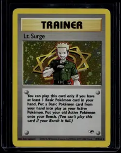 Pokemon TCG Lt. Surge 17/132 Gym Heroes Holo Rare DMG - Image 1