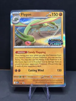 Pokemon Flygon Phantasmal Flames Pre-Release Staff Promo 016 NM - Image 1