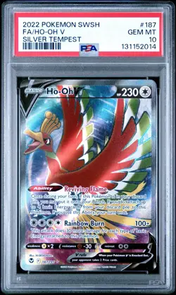 2022 Ho-oh V - 187/195 - Full Art - Silver Tempest Pokemon PSA 10 Gem Mint - Image 1