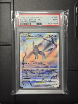 2023 Pokemon Sword & Shield Full Art Glaceon Vstar Crown Zenith #GG40 PSA 9 Mint - Image 1