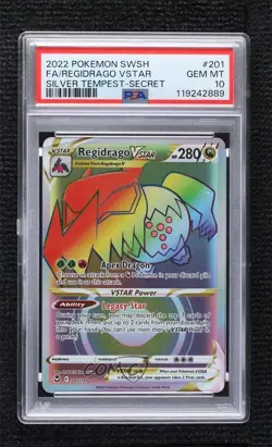 Secret - Regidrago VSTAR Pokemon Sword & Shield Silver Tempest PSA 10 GEM MT - Image 1