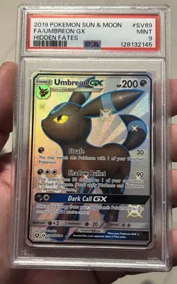 2019 Pokemon Sun & Moon Hidden Fates Shiny Umbreon GX #SV69 PSA 9 MINT🔥🔥 - Image 1