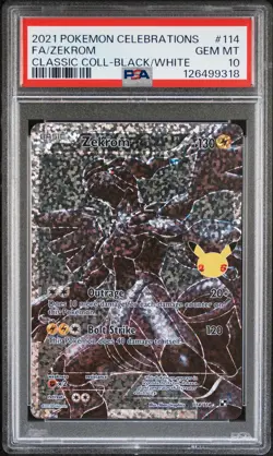 2021 POKEMON CELEBRATIONS CLASSIC COLL #114 FULL ART/ZEKROM PSA 10 - Image 1