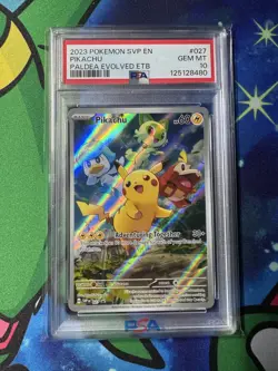 Pikachu 2023 Pokemon SVP Paldea Evolved ETB PROMO #027 PSA 10 GEM MINT - Image 1