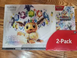 Pokemon TCG Prismatic Evolutions ETB with Booster Bundle Costco 2-Pack Sealed - Image 1