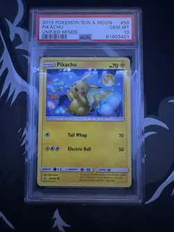 PSA 10 Pikachu #56/236 Pokemon Unified Minds GEM MINT - Image 1