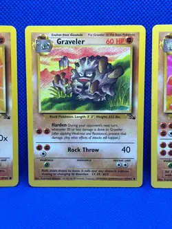Pokemon Tcg Geodude 47/62 Graveler 37/62 Golem 36/62 Fossil set Non Holo - Image 3