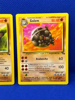 Pokemon Tcg Geodude 47/62 Graveler 37/62 Golem 36/62 Fossil set Non Holo - Image 4
