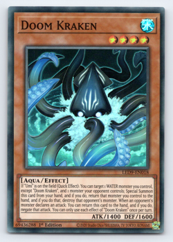 Doom Kraken - LED9 EN018 - Super Rare - 1st Edition Yugioh - Image 1