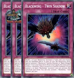 Yugioh! 3x Blackwing - Twin Shadow L5DD-ENC26 Common 1st Ed NM - Image 1