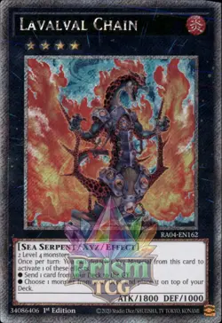 1st ed Lavalval Chain platinum secret rare RA04-EN162 Yugioh - Image 1