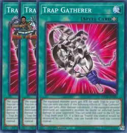 Yugioh! 3x Trap Gatherer MP25-EN392 Common 1st Ed NM - Image 1