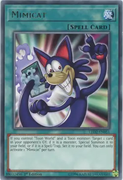 Yugioh Mimicat LED2-EN051 Rare 1st Edition NM - Image 1