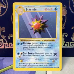 Pokemon Card tcg Base Set (Shadowless) #064/102 Starmie Vintage MP WOTC - Image 1