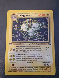 Magneton 26/62 Fossil 1st Edition Rare Pokemon Card-HP - Image 1