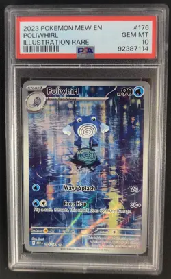 PSA 10 GEM MINT Poliwhirl 176/165 Scarlet & Violet 151 Pokemon Graded Card - Image 1
