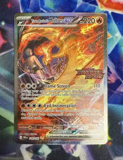 Pokemon TCG Team Rockets Moltres EX Destined Rivals Card 229/182 SIR Stamped - Image 1