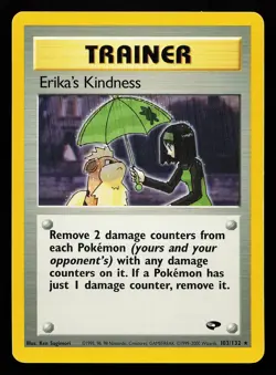 Erika's Kindness 103/132 Rare Gym Challenge Pokemon Card - Image 1