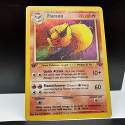 Flareon 3/64 1st Edition Holo Rare - Pokemon Jungle MP Card - Image 4