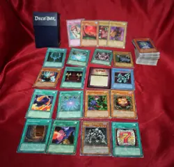 Yugioh VINTAGE Lot 140 Cards Commons/Rares English 2002-2006 w/ Deck Box - Image 1