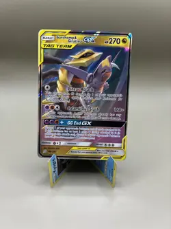 Pokemon Garchomp & Giratina GX TCG Card 146/236 Tag Team Unified Minds 2019 - Image 1