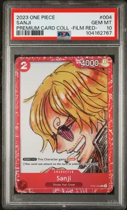 2023 ONE PIECE PREM CARD COLL -ONE PIECE FILM RED- #004 SANJI PSA 10 - Image 1