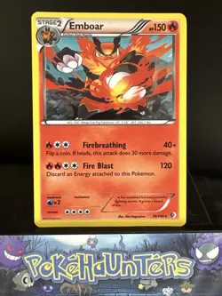 Pokemon Card Emboar 26/149 Boundaries Crossed Cosmos Holo Rare L/P - Image 1