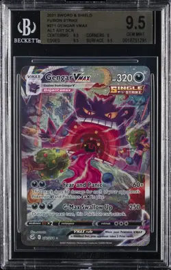 2021 POKEMON SWORD & SHIELD FUSION STRIKE ALT ART SCR #271 GENGAR VMAX BGS 9.5 - Image 1