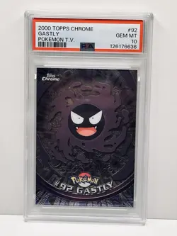 2000 TOPPS CHROME POKEMON T.V. #92 GASTLY PSA 10 GEM MINT - Image 1