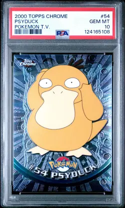 2000 TOPPS CHROME POKEMON T.V. #54 PSYDUCK PSA 10 - Image 1