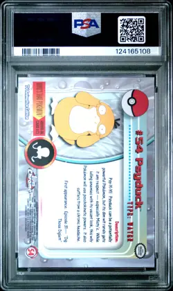 2000 TOPPS CHROME POKEMON T.V. #54 PSYDUCK PSA 10 - Image 2