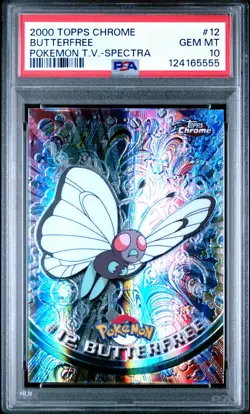 2000 TOPPS CHROME POKEMON T.V. SPECTRA #12 BUTTERFREE PSA 10 - Image 1