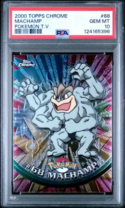 2000 TOPPS CHROME POKEMON T.V. #68 MACHAMP PSA 10 - Image 1