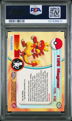 2000 TOPPS CHROME POKEMON T.V. #126 MAGMAR PSA 9 - Image 2