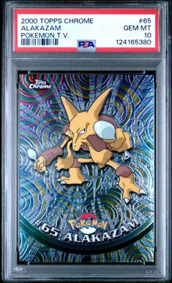 2000 TOPPS CHROME POKEMON T.V. #65 ALAKAZAM PSA 10 - Image 1