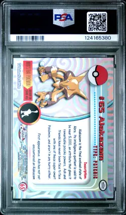 2000 TOPPS CHROME POKEMON T.V. #65 ALAKAZAM PSA 10 - Image 2