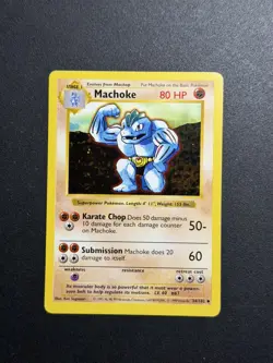Vintage Pokemon WOTC Base Set Shadowless Machoke 34/102 - Image 1