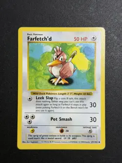Shadowless Farfetch'd 027/102 Pokemon TCG WOTC Base Set - Image 1