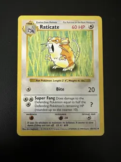 Pokemon Base Set Shadowless Raticate 40/102 - Image 1