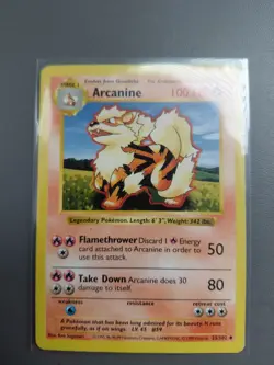 Arcanine 23/102 Shadowless - Vintage 1999 WoTC Pokemon Base Set LP - Image 1
